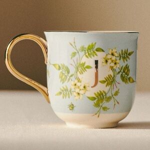 J Letter Lou Rota Nature Mug coffee Anthropologie